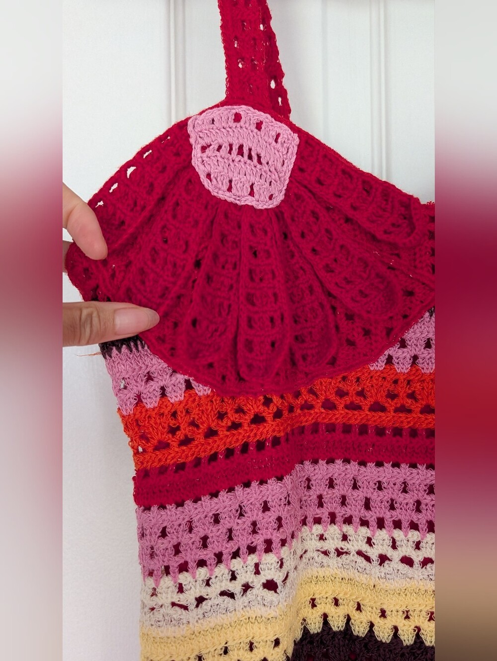 Farm Rio Flower Colorful Crochet Midi Dress - Picture 10 of 15
